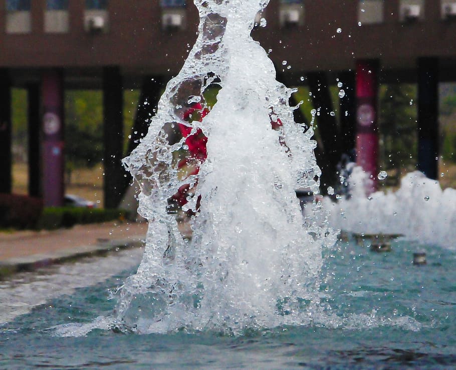 Fountain, Dynamic, Coagulation, water, splashing, day, outdoors HD wallpaper