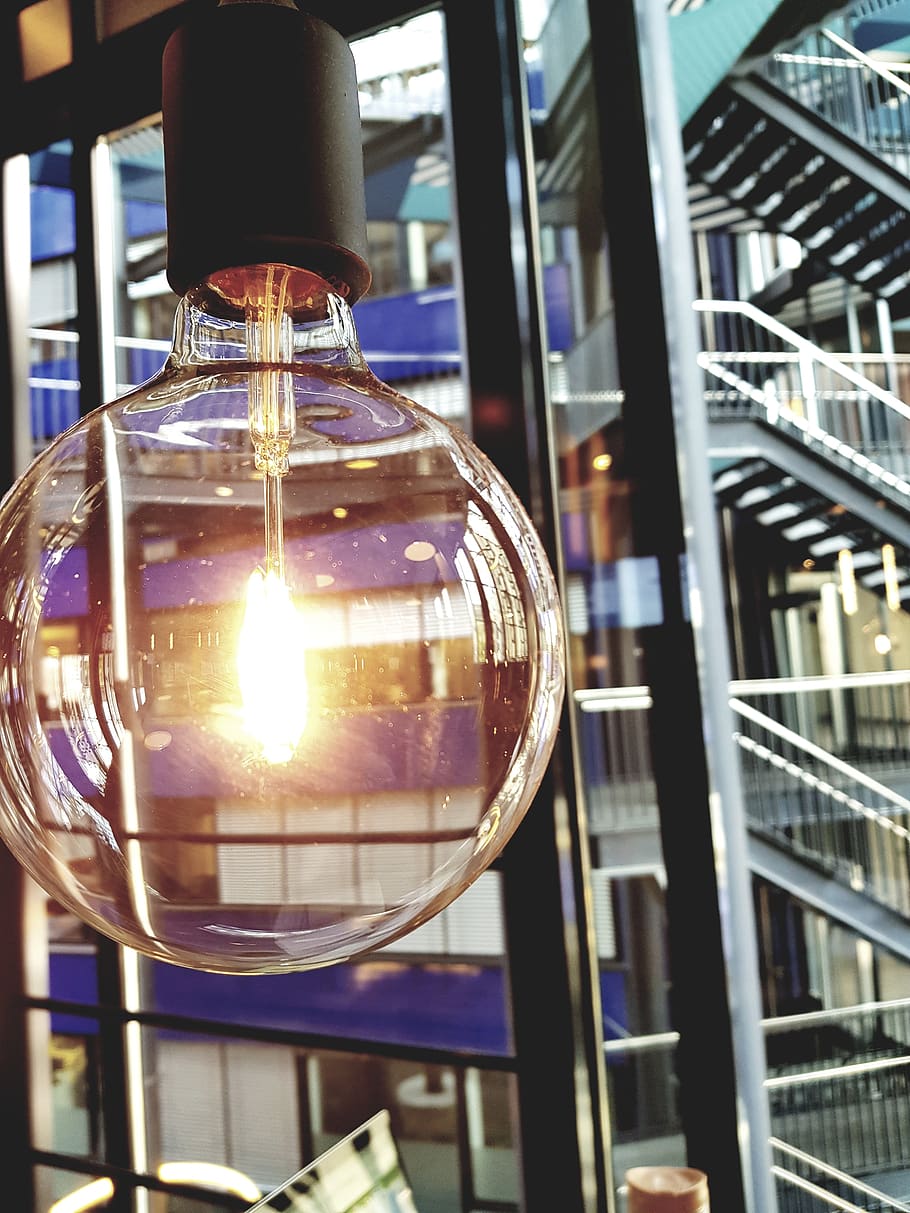 lamp, light, industry, bulbs, glass - material, transparent HD wallpaper