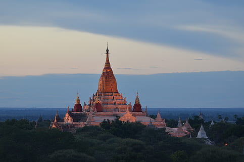 burma, myanmar, buddhist, religion, sky, place of worship, architecture HD wallpaper