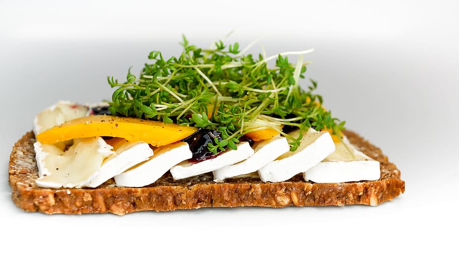 brown bread with vegetable, sandwich, cheese, camembert, brie HD wallpaper