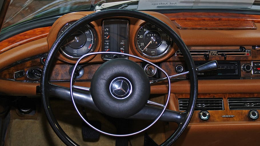 auto, cockpit, mercedes, dashboard, speedometer, tachometer HD wallpaper