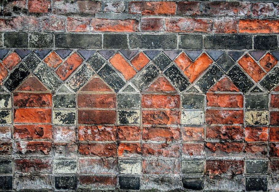Brickwork, Wall, Pattern, red, material, architecture, colorful HD wallpaper