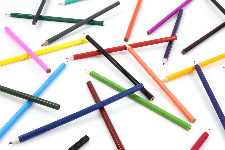 assorted-color pens, artistic, bright, colored, colorful, colors HD wallpaper
