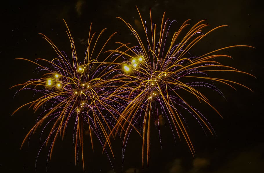 fireworks, flame, celebration, explosion, party, firewoks, effect HD wallpaper