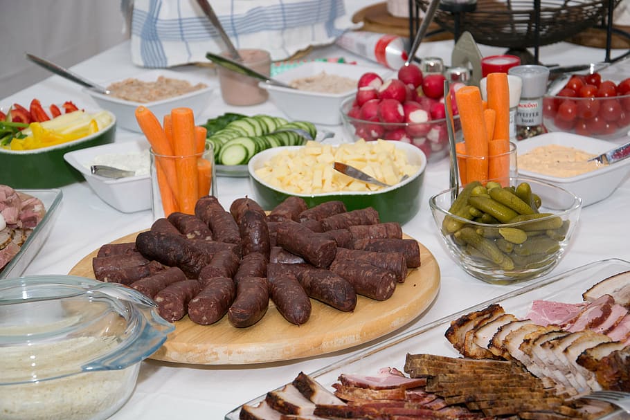 foods, eat, buffet, benefit from, delicious, cold buffet, blood sausage