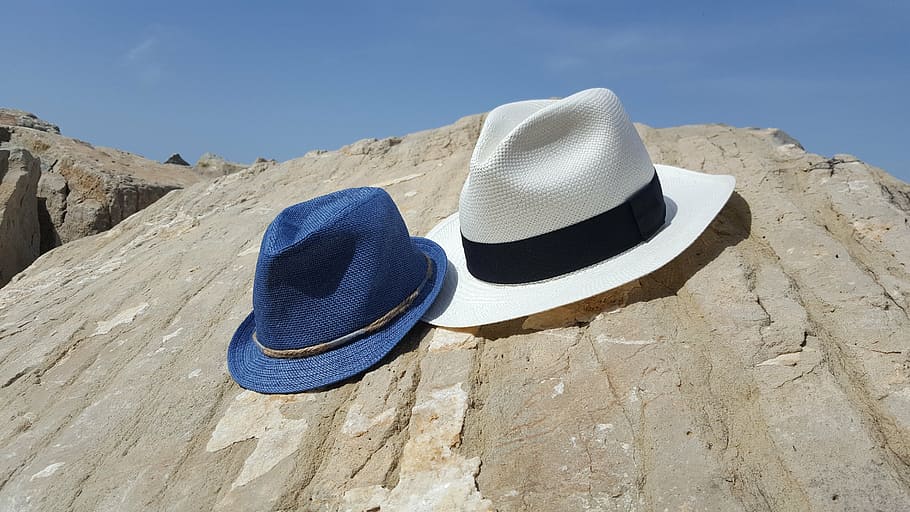 hat, cap, stone, water, blue, no people, beach, day, outdoors HD wallpaper