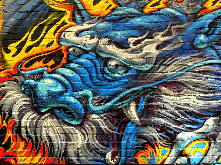 painting of multicolored dragon, Editorial, Graffiti, drawing HD wallpaper