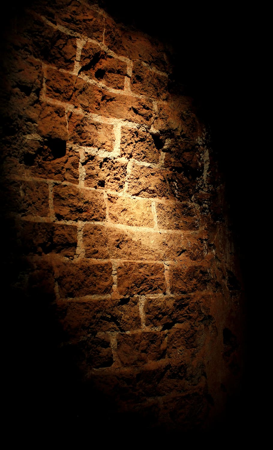 natural stone wall, bricks, masonry, lighting, natural stones HD wallpaper