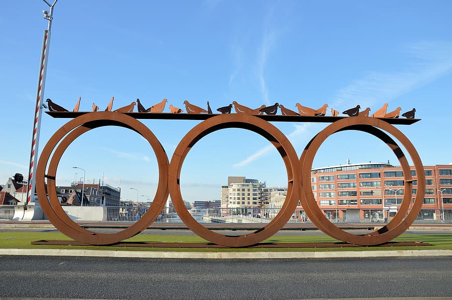 sculpture, monument, statue, creative, artwork, design, metal work HD wallpaper