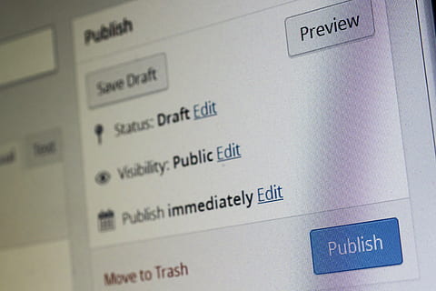 blue Publish button screengrab, cms, wordpress, content management system HD wallpaper