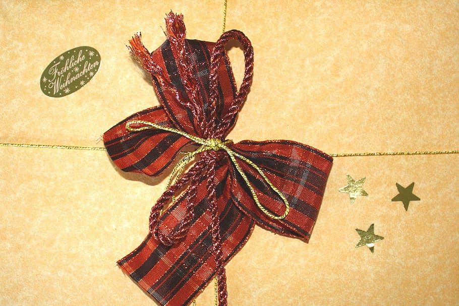red and black striped bow, coupon, gift voucher, loop, envelope, HD wallpaper