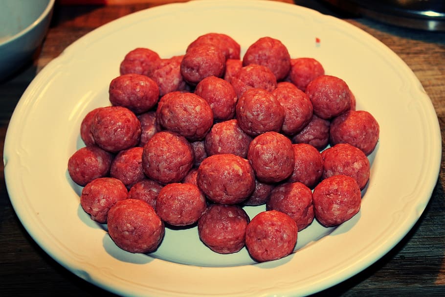 meatballs, uncooked, raw, beef, ingredient, cooking, cuisine HD wallpaper