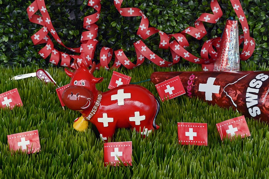 cow Swiss-themed decor, national day, switzerland, celebrate, HD wallpaper