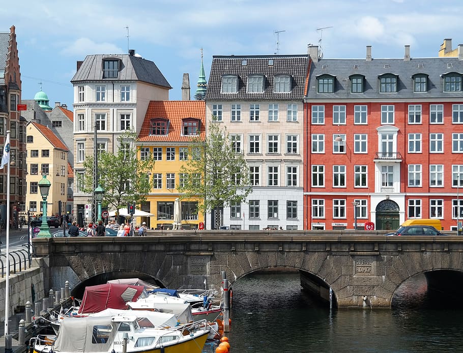 HD wallpaper: landscape photo of colorful houses, Copenhagen, Denmark ...