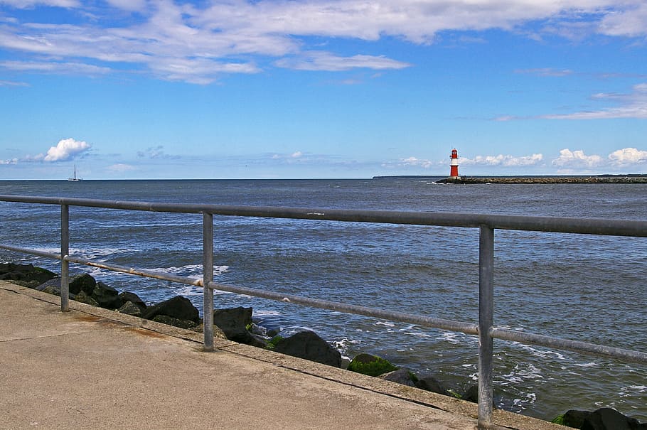 warnemünde, baltic sea, lighthouse, tower, seaside resort HD wallpaper