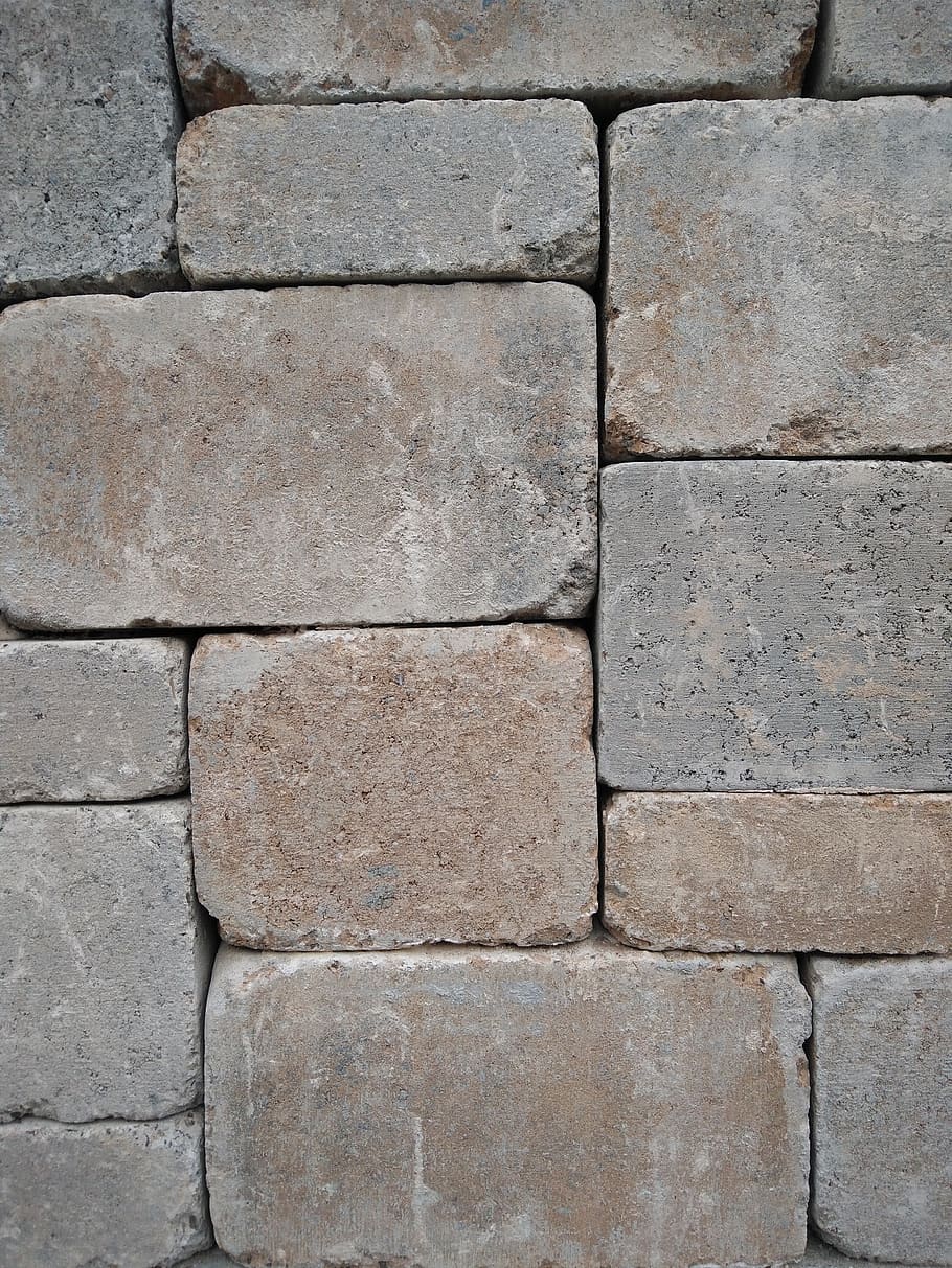 stone, cube, brick, concrete, cement, backgrounds, full frame HD wallpaper