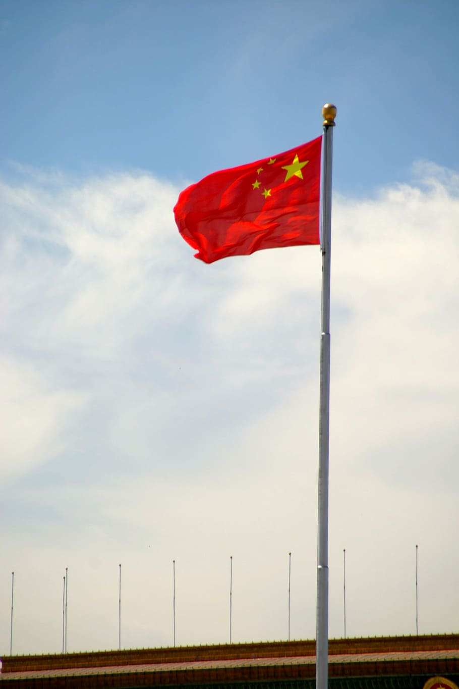 Red, Flag, Socialism, Flagpole, Flutter, blow, china, flags HD wallpaper