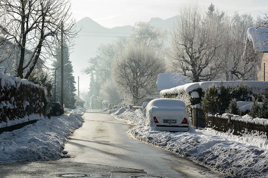 Winter, Snow, Road, Wintry, White, Snowy, village, snow magic HD wallpaper