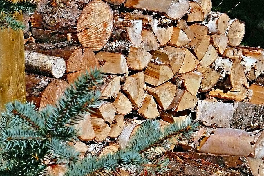Firewood, Stack, holzstapel, timber, cut, pile, woodpile, logging HD wallpaper