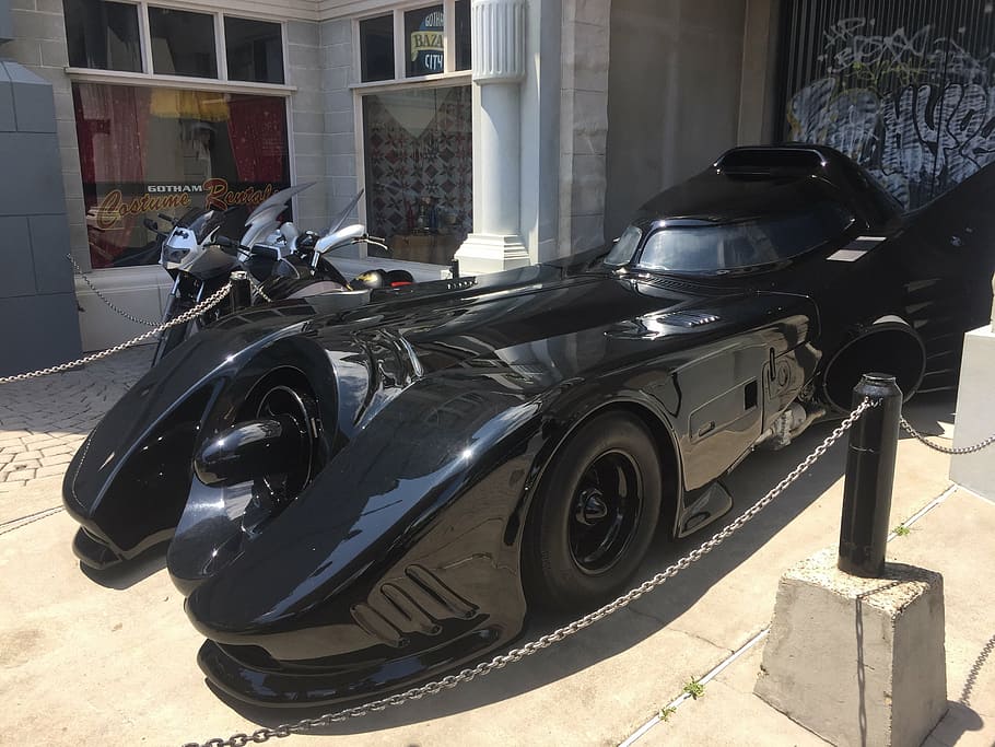 HD wallpaper: black Batman Forever Batmobile, bat mobile, car, auto,  vehicle