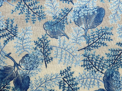 blue and white floral art, flowers, patterns, fabric, background HD wallpaper