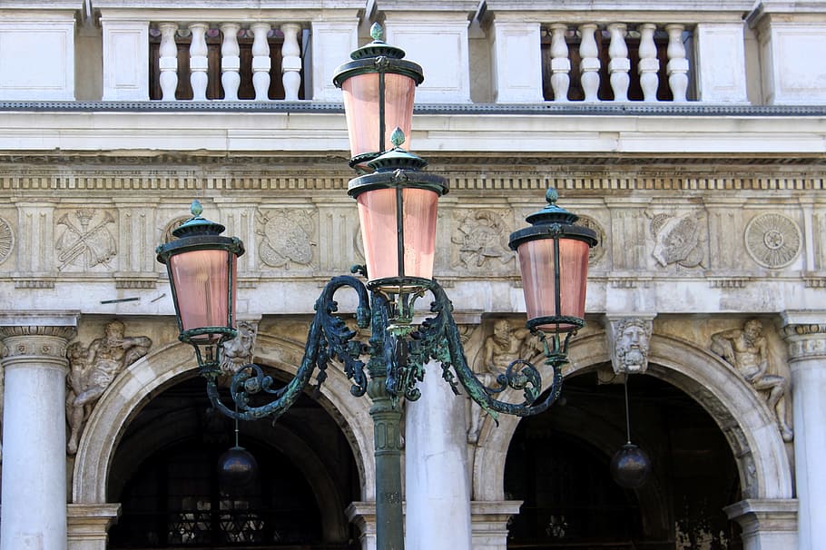 lantern, old, romantic, decorated, old town, venice, st mark's square HD wallpaper