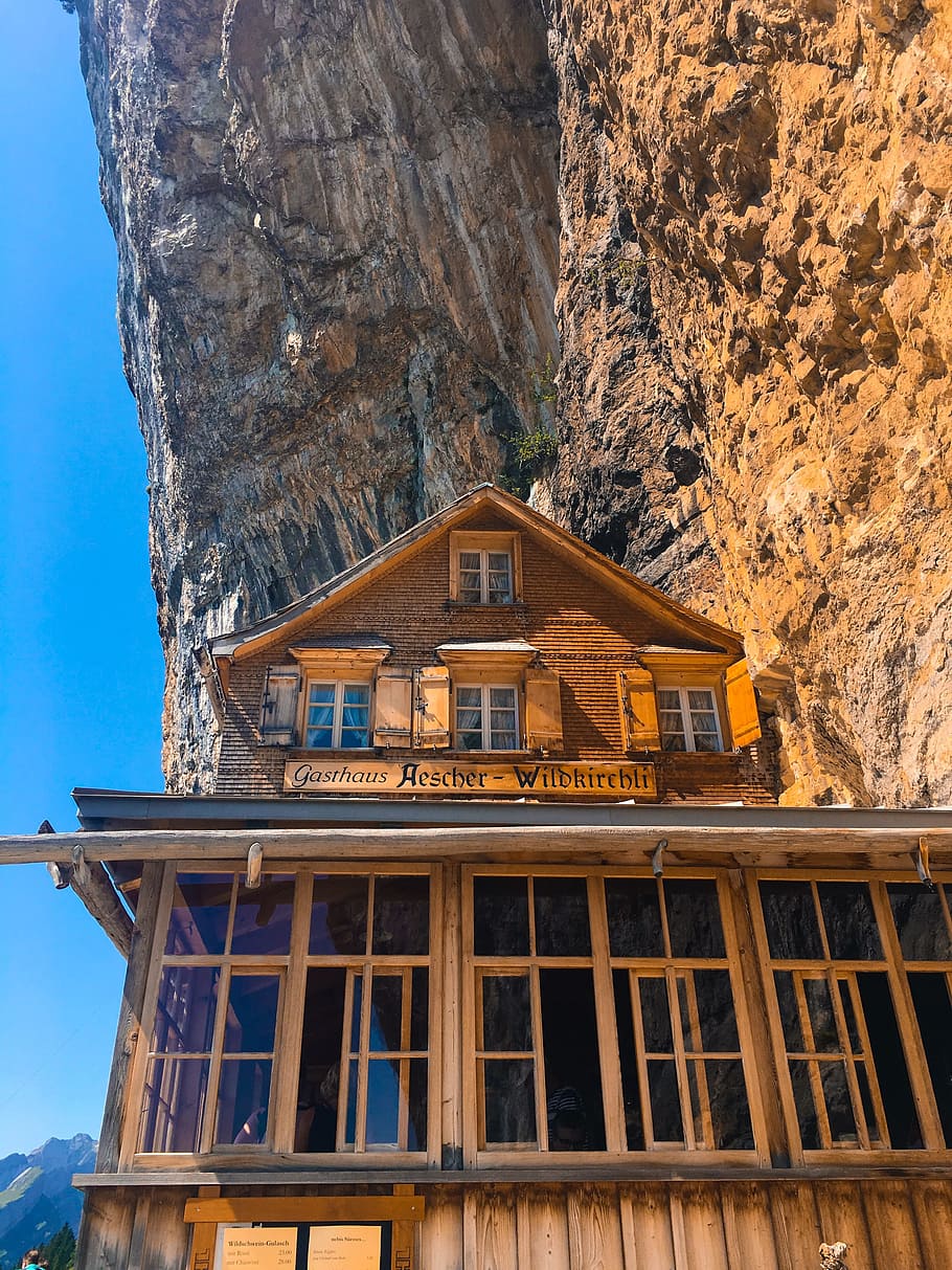 cabin, mountain, appenzell, architecture, built structure, building exterior HD wallpaper