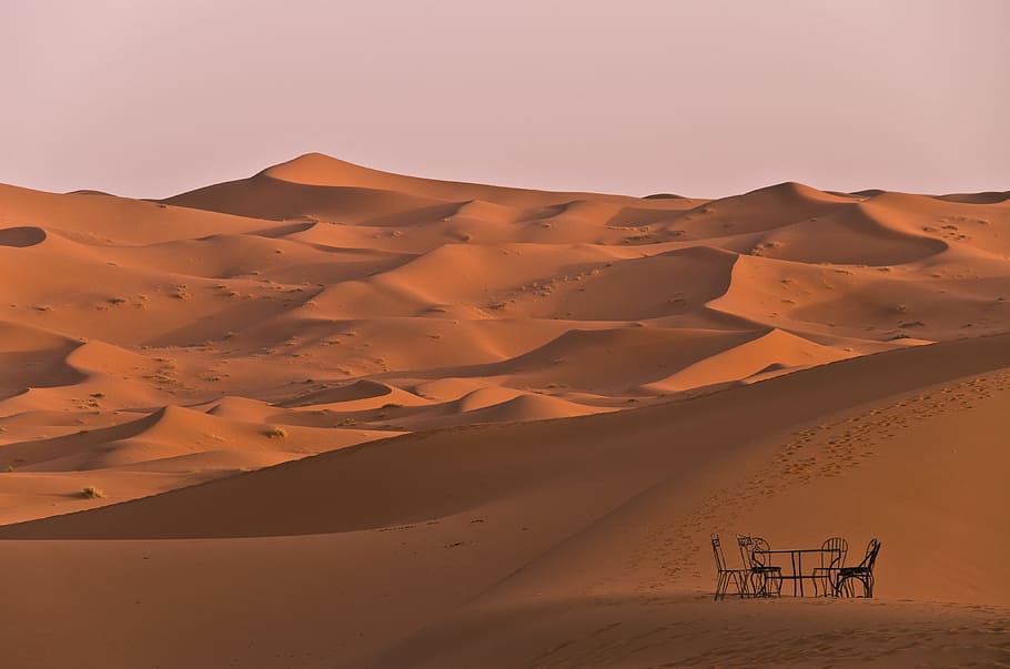 Sand, Sahara, Dunes, Morocco, seating arrangement, sun, desert