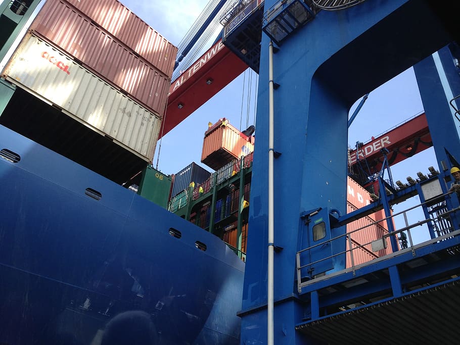 Hamburg, Port, Container, Loading, container loading, transportation HD wallpaper