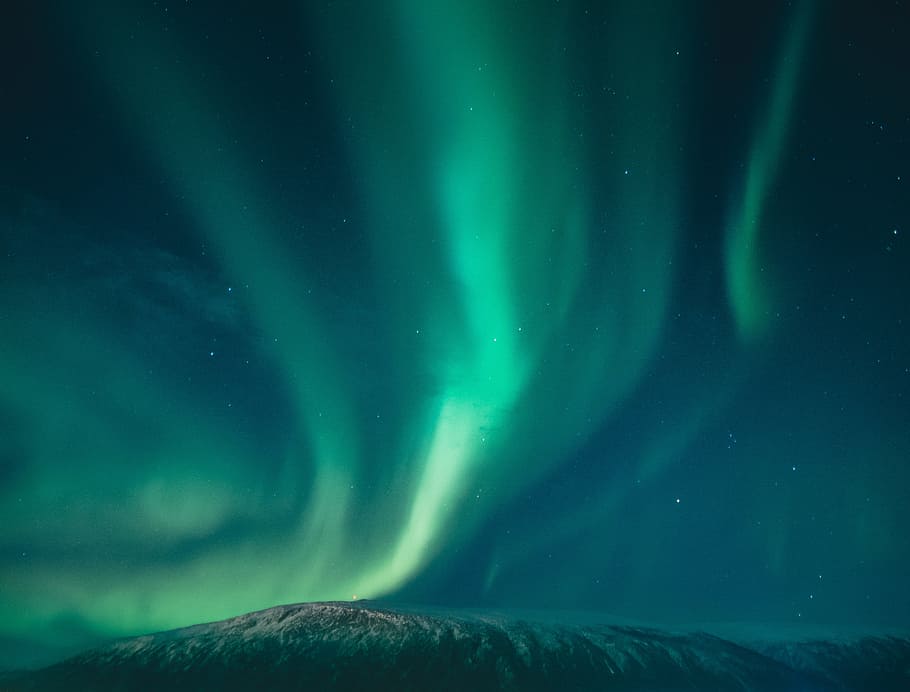 Aurora, aurora borealis, bright, colors, insubstantial, landscape, HD wallpaper