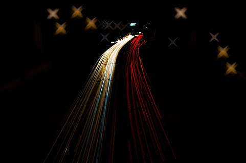 timelapse of highway, timelapse photography of cars on road, night HD wallpaper