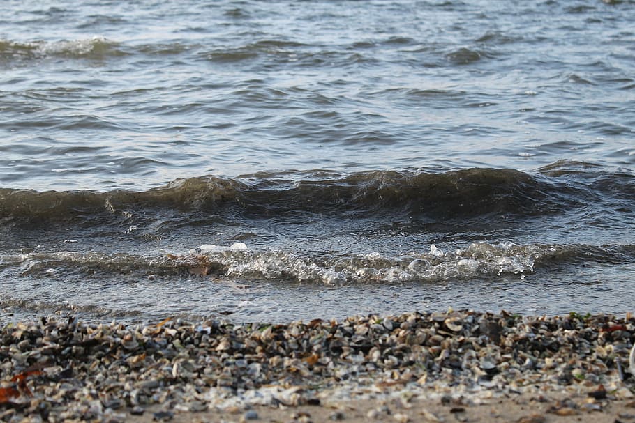 wave, water, beach, sand, river, stones, vacation, surf, pebbles HD wallpaper