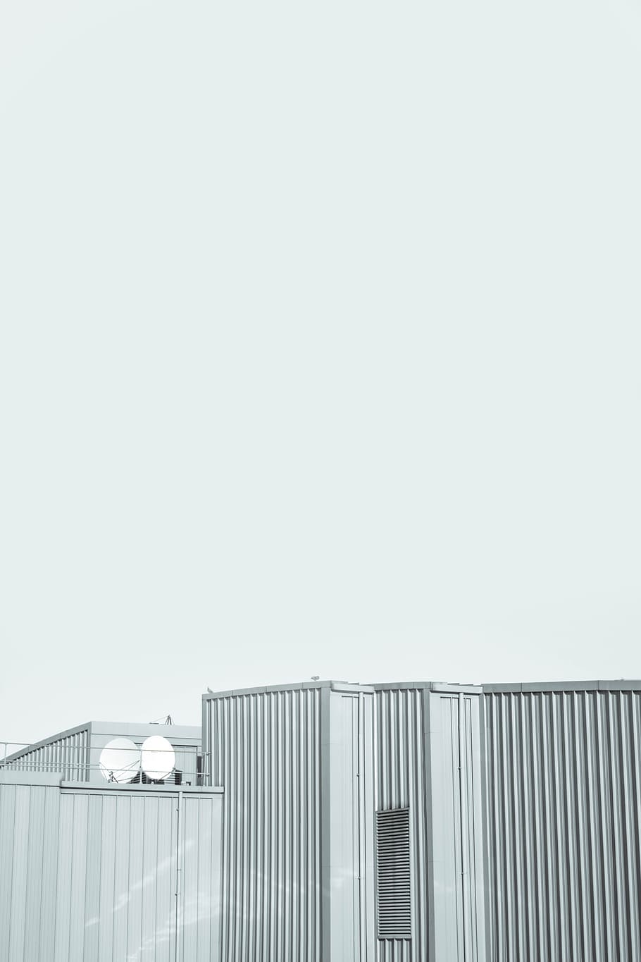 containerized housing unit, gray building structures, grey, metal building HD wallpaper