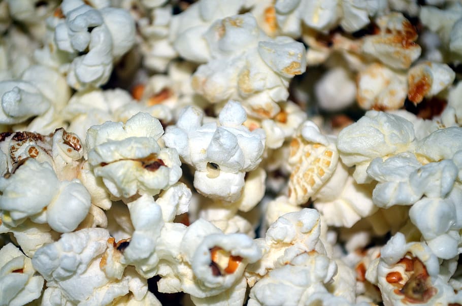 Popcorn, Corn, Kernel, Kernels, Burst, popped, snack, food HD wallpaper