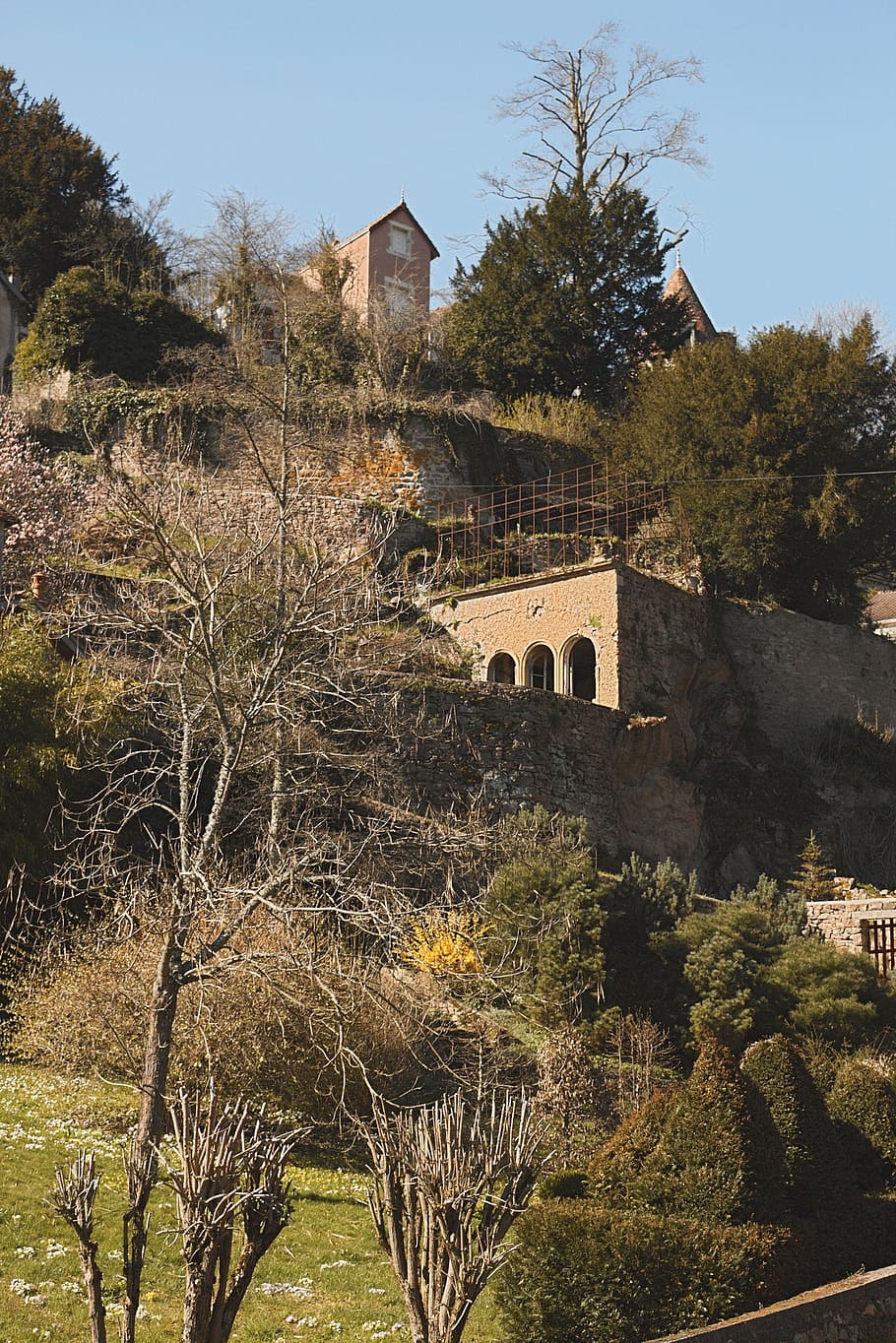 avallon, yonne, burgundy, city, site, picturesque, france, blue, HD wallpaper