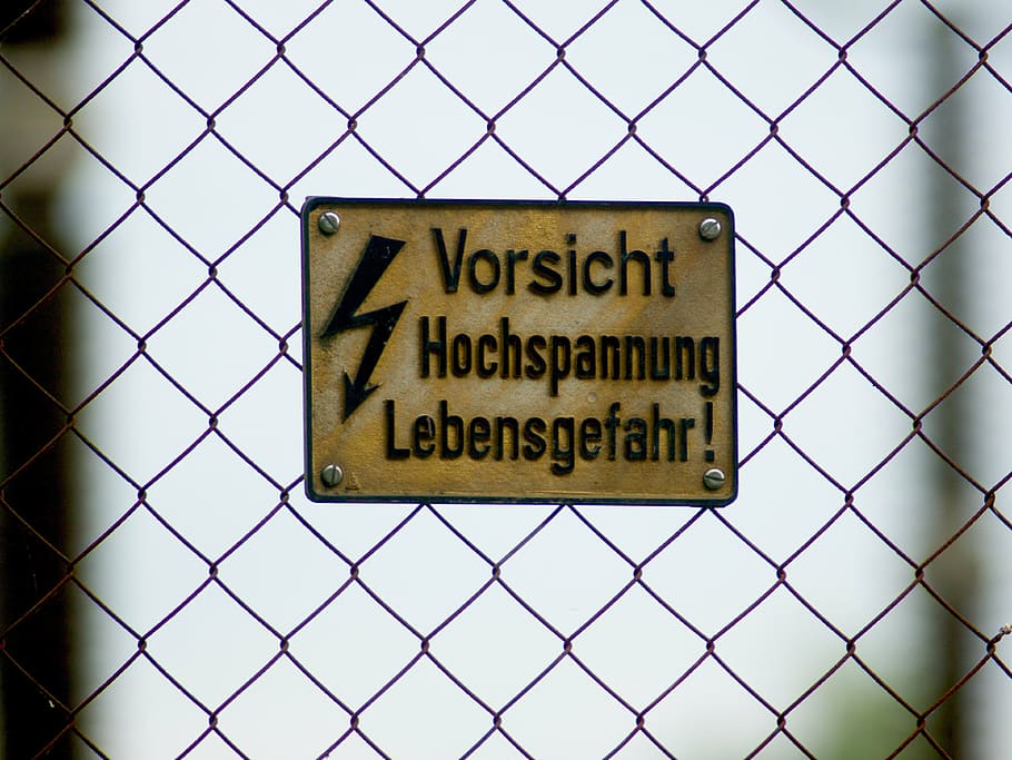 grid, board, warning, high voltage, danger of death, text, communication HD wallpaper