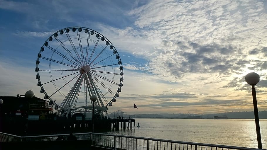 Wheel, Seattle, Waterfront, Ferris, ferris wheel, arts culture and entertainment HD wallpaper