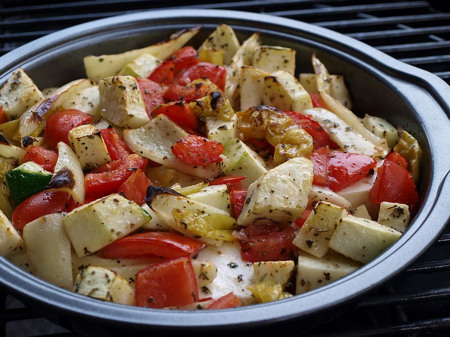 barbecue, cheese, vegetables, summer, grill, eat, tomato, food HD wallpaper