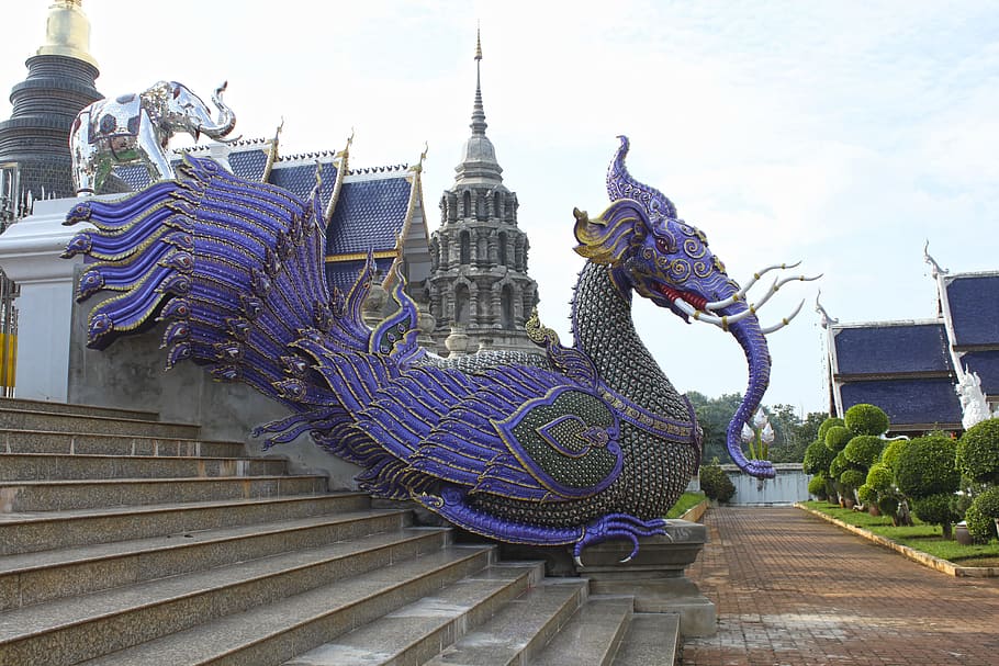 Temple Guardian, Thailand, temple complex, travel destinations HD wallpaper