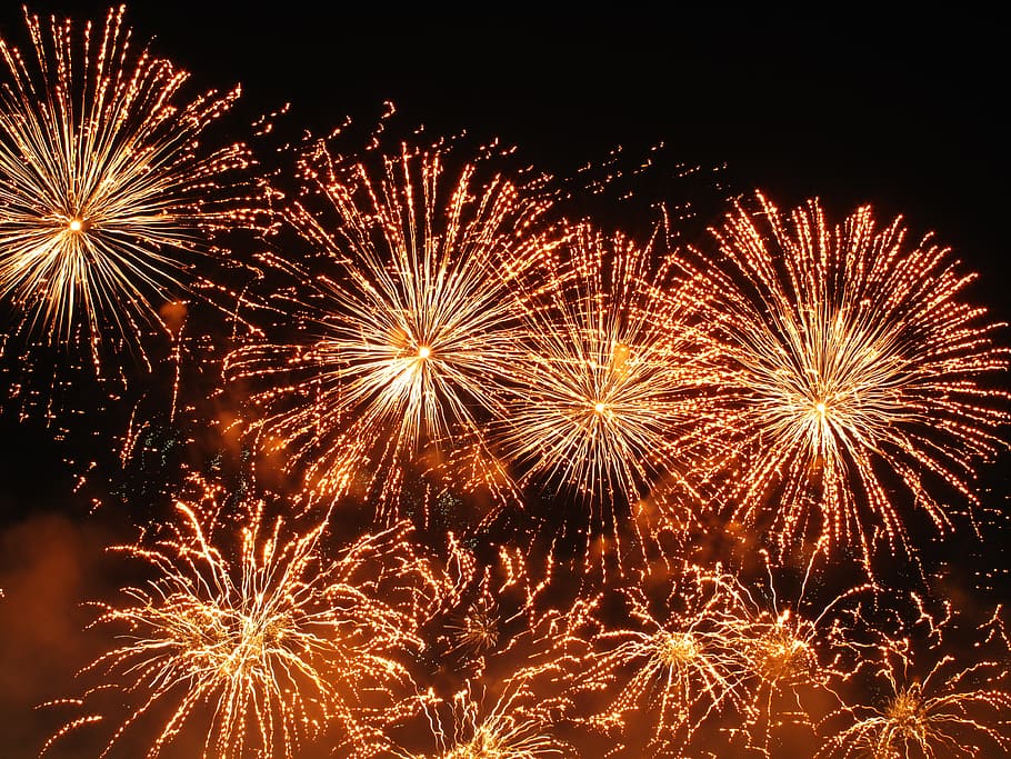 fireworks, light, flame, night, festival, celebration, illuminated HD wallpaper