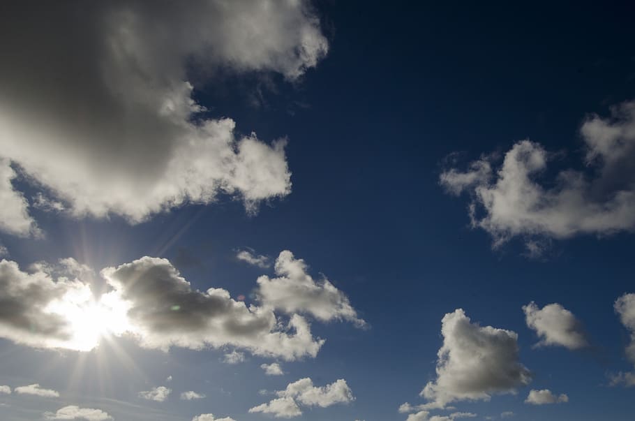 cloud, blue sky, sol, cloud - sky, beauty in nature, sunlight HD wallpaper