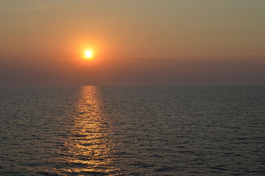 sunset, adriatic, ferry, water, sea, sky, beauty in nature HD wallpaper