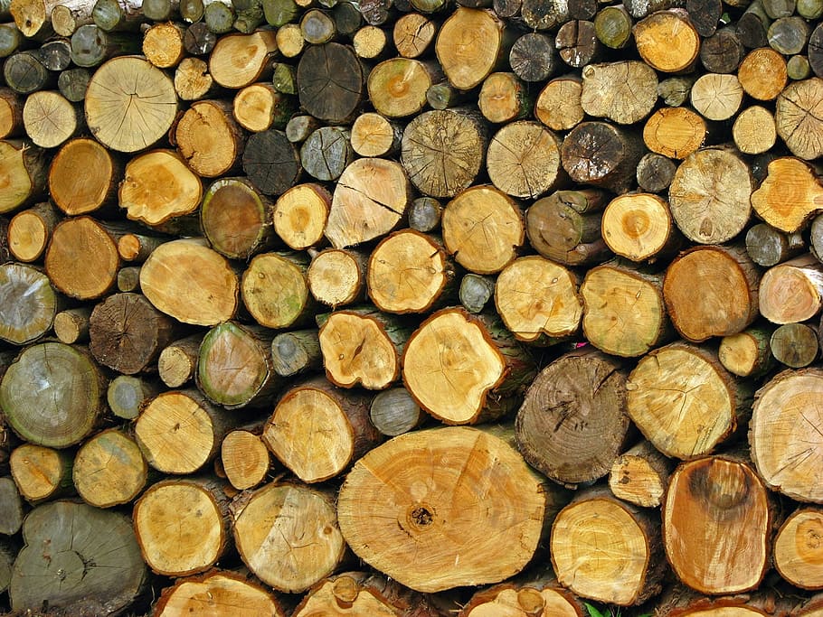 log, logs, pile, stack, wood, wooden, close-up, photo, details HD wallpaper