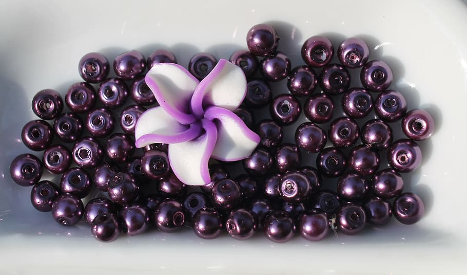 art, craft, beads, necklace, purple, grape, color therapy, decorative, HD wallpaper