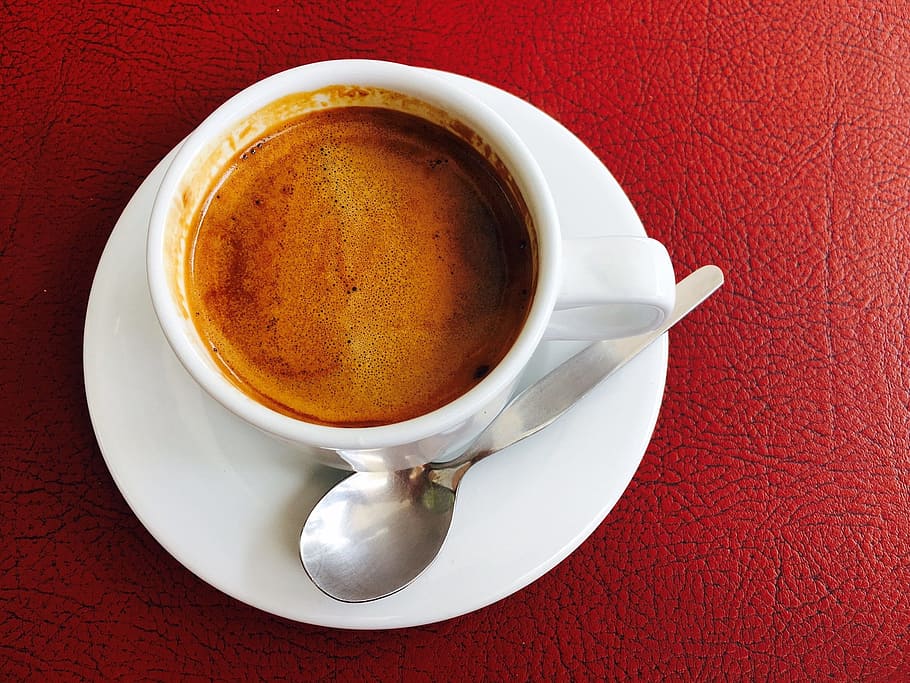 coffee, americano, cafe, espresso, cup, beverage, mug, morning, HD wallpaper