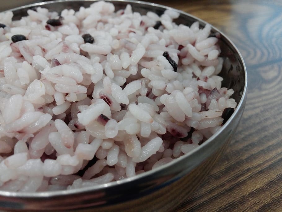 white rice on bowl, bob, black s, food, cooking, republic of korea