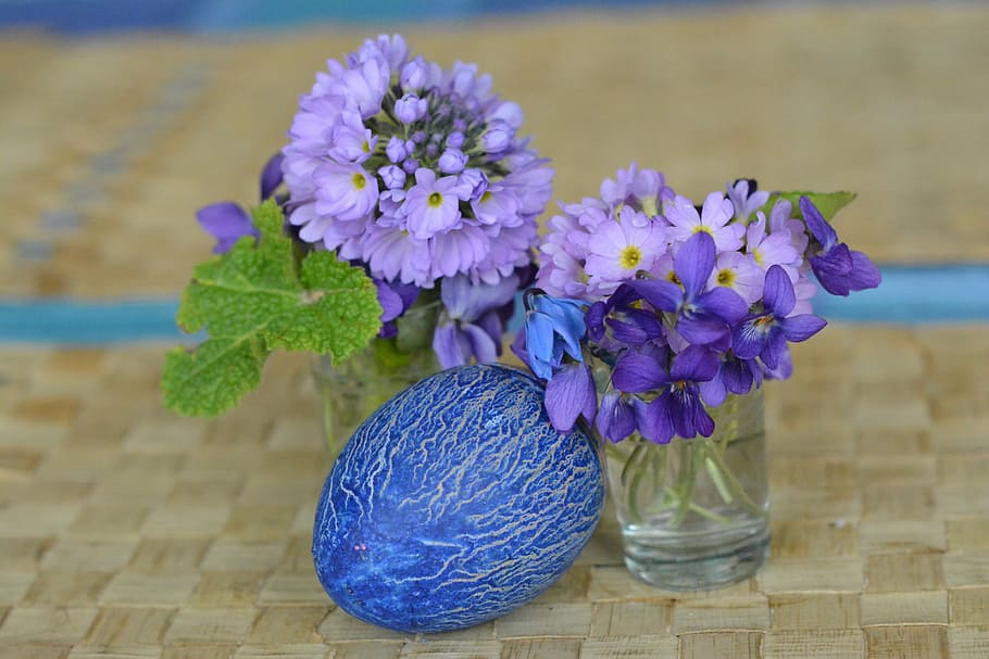 Easter Egg, Bouquet, flower, vase, table, no people, indoors HD wallpaper