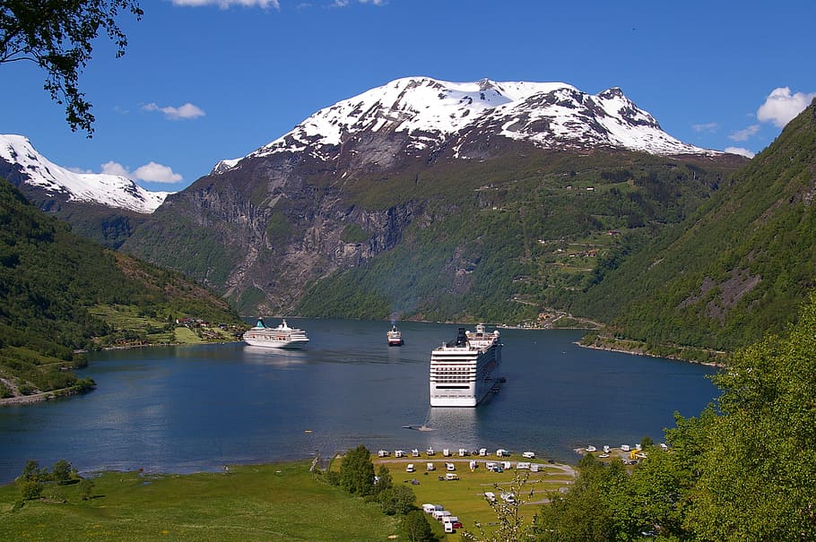 fjord, norway, fjordlandschaft, mountains, landscape, nature, HD wallpaper