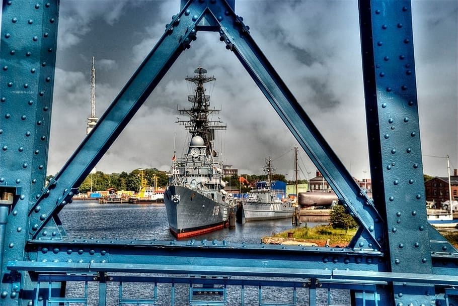 port, iron, museum, water, transportation, architecture, sky HD wallpaper