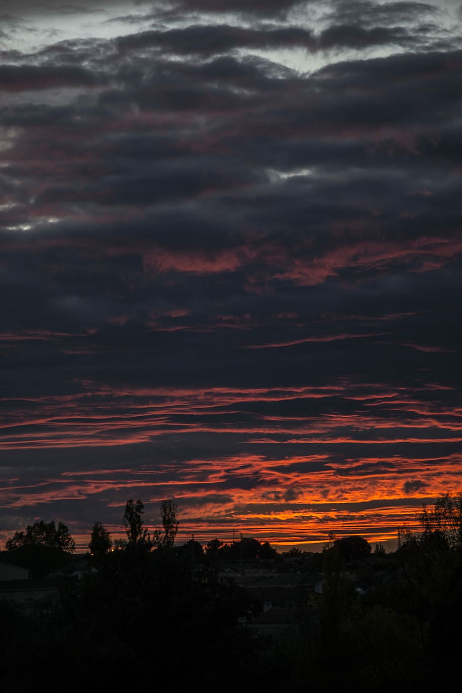 Sunset, Red, Blue, Clouds, Heaven, sky, orange, landscapes HD wallpaper